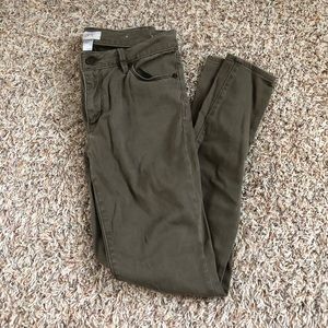 ANN TAYLOR LOFT army green jeggings